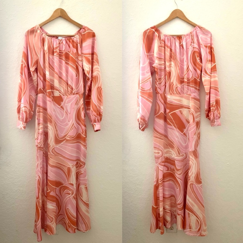 Petal & Pup Mila pink Swirl Midi Dress - Picture 6 of 11